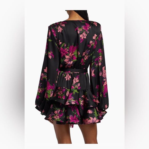 NEW Bronx and Banco Bedouin Lily Minidress Floral Black and Pink - Picture 5 of 16
